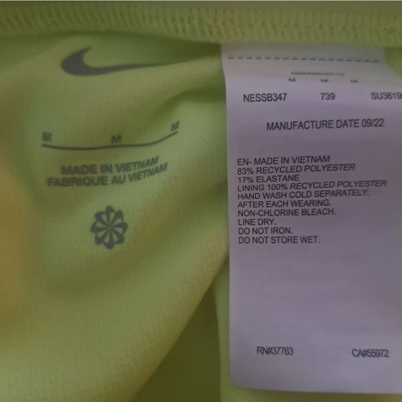 NIKE Swim Essential Volt Yellow Bikini 2 Piece Bathing Suit - Picture 10 of 10